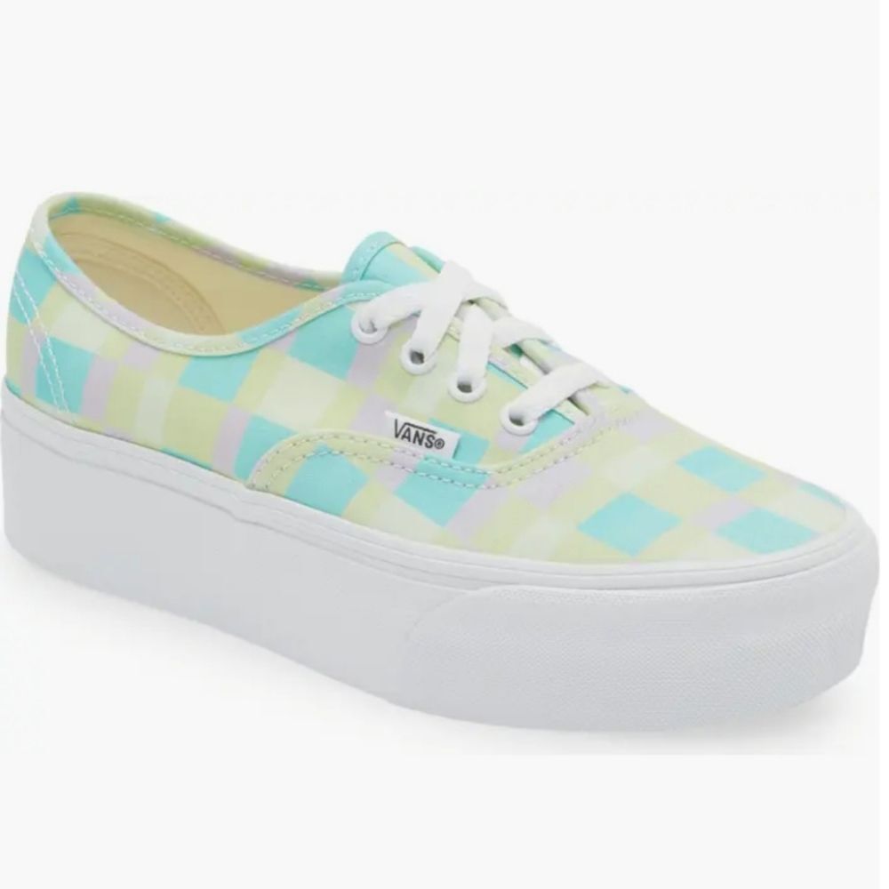 🇬🇪🔥NWT Vans Pastel Checkered Picnic Plaid Unisex Stackform Sneakers Size 6.5 - Picture 4 of 11